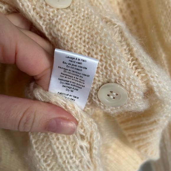 Rouje butter yellow cable knit cardigan, no damage, size FR 38, fit small/med - Picture 3 of 5